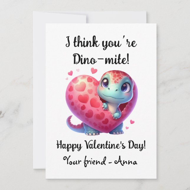 Der Valentinstag der Dino-mite Feiertagskarte (Vorderseite)