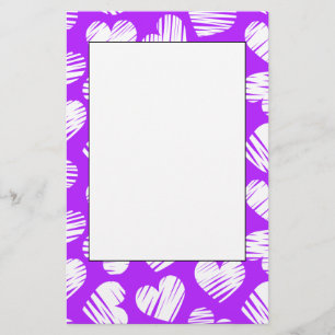 Der Valentinstag eines modernen Lila Doodled Herze Briefpapier