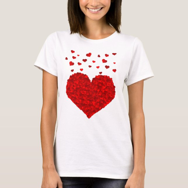 Der Valentinstag im Roten Herz T-Shirt (Vorderseite)