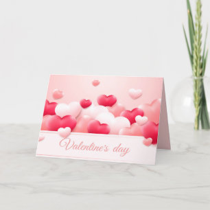 Der Valentinstag in Pink und Weiß Feiertagskarte