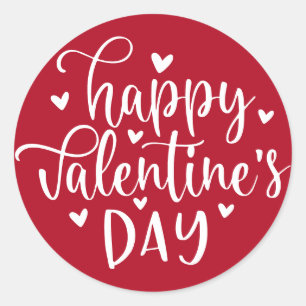 Der Valentinstag in Rot und Weiß Runder Aufkleber