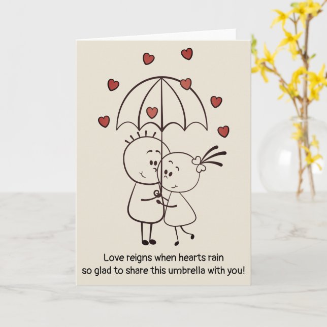 Der Valentinstag Jubiläum Niedlicher Spaß Doodle g Karte (Gelbe Blume)