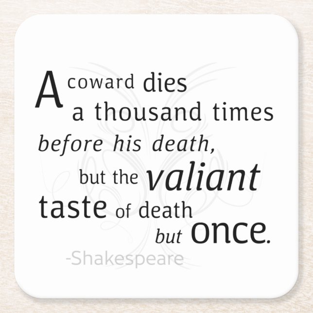 Der Valiant die aber einst Shakespeare Rechteckiger Pappuntersetzer (Vorderseite)