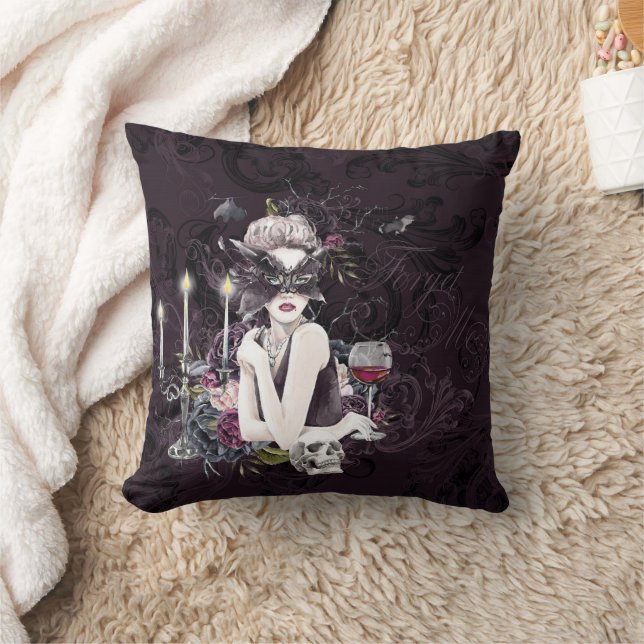 Der Vampir | Moody Gothic Vampy Glam Pale Skin Kissen (Decke)
