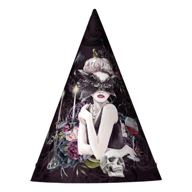 Der Vampir | Moody Gothic Vampy Glam Pale Skin Partyhütchen (Vorderseite)