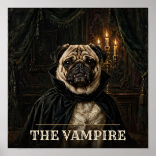Der Vampir-Mops im Stil eines Vintage-Western-Hall Poster