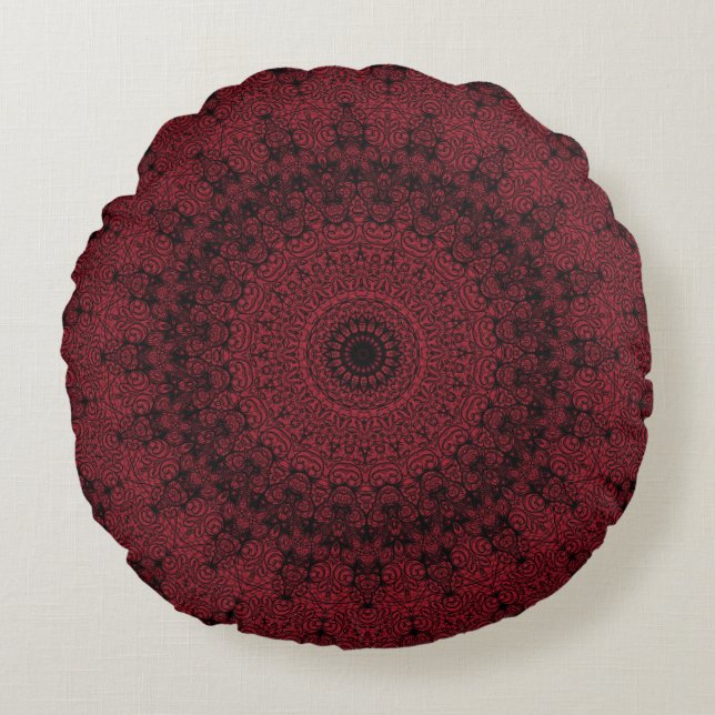 Der Vampire Mandala Rundes Kissen (Vorderseite)