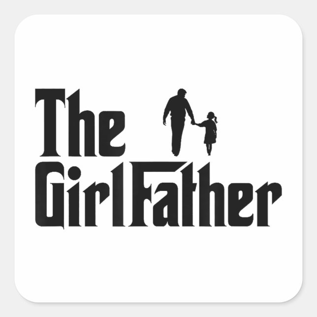 Der Vater des Mädchenvaters bei Girls Daddy Daught Quadratischer Aufkleber (Vorderseite)
