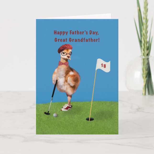 Der Vatertag, groß - Großvater, Vogel, der Golf Karte (Vorderseite)