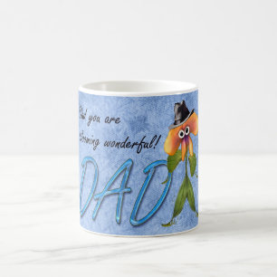 Der Vatertags-Tasse mit Blume in Blatt-Anzug VATER Kaffeetasse