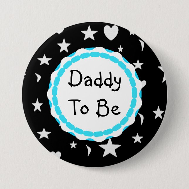 Der Vati, zum Sterne, Monde und Herz zu sein Button (Vorderseite)