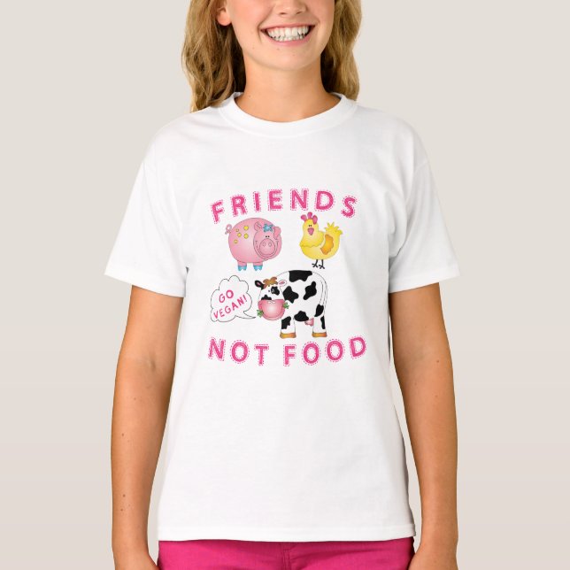 Der vegane T - Shirt Messaged Mädchens - (Vorderseite)