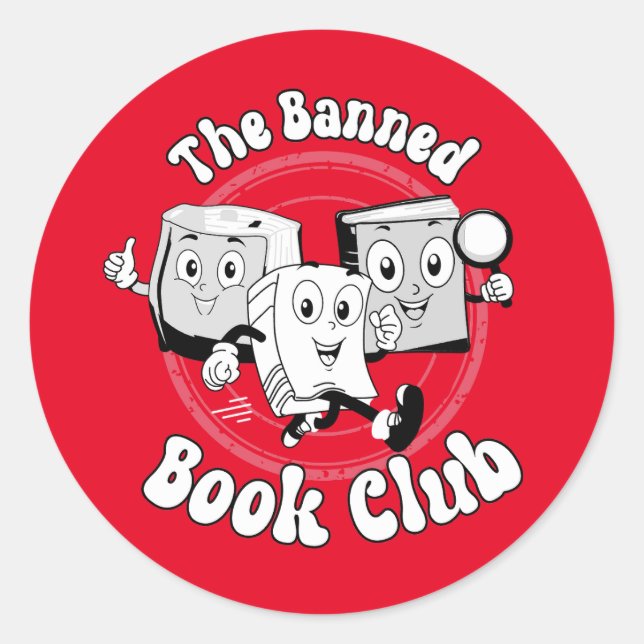 Der verbotene Buchklub Runder Aufkleber (Vorderseite)