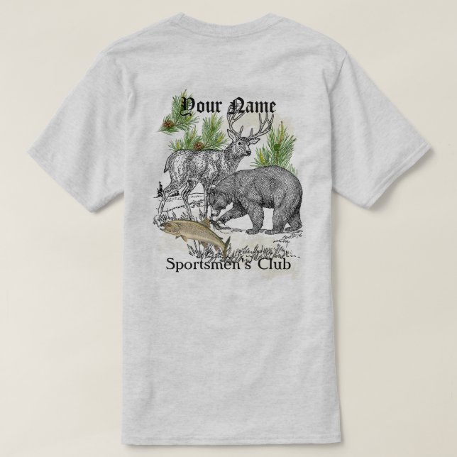 Der Verein-Gewohnheit der Northwoods Tier-Sportler T-Shirt (Design Rückseite)