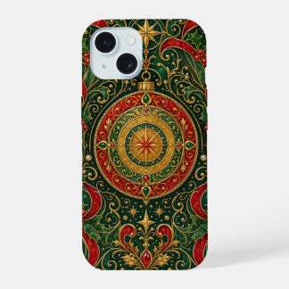 Der vergoldete Weihnachtskompass iPhone 15 Hülle
