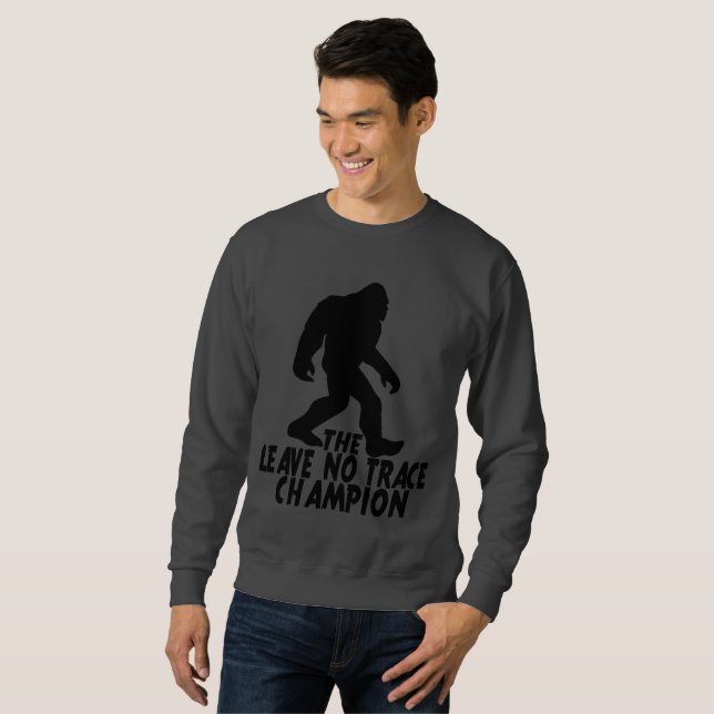 Der Verlass No Trace Champion Funny Bigfoot Sweatshirt (Vorne ganz)