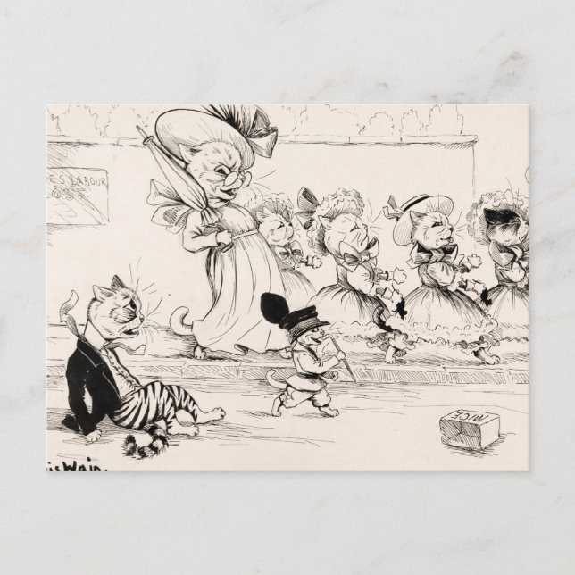 Der Verlust der Liebe durch Louis Wain Postkarte (Vorderseite)