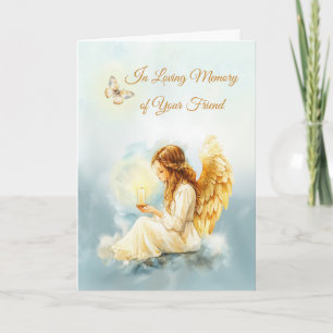 Der Verlust des Beileids Angel Candle Butterfly Karte