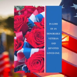 Der Verlust von Veteran Loved One Sympathy Card Dankeskarte