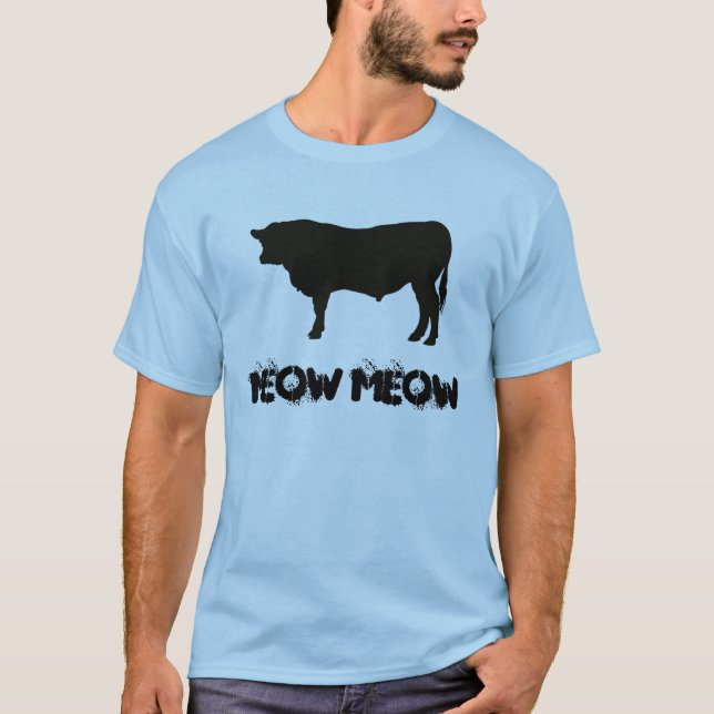 Der verrückte blaue T - Shirt der Kuh-Männer (Vorderseite)