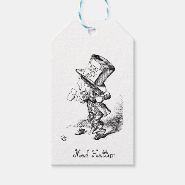Der verrückte Hatter  Geschenkanhänger (Vorderseite)