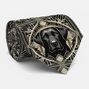 Der verspielte Hundeliebhaber   Schwarzer Labrador Krawatte