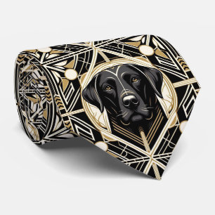Der verspielte Hundeliebhaber   Schwarzer Labrador Krawatte