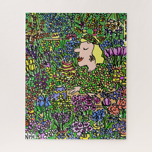 Der verwunderte Florist. Darstellung auf (Vertikal)