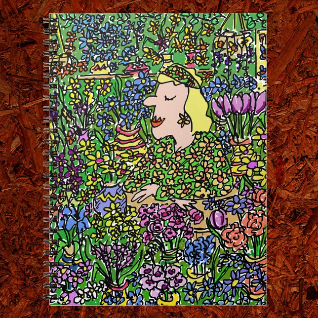 Der verwunderte Florist. Darstellung auf Notizblock (Von Creator hochgeladen)