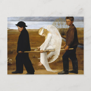 Der verwundete Engel mit Malerei Hugo Simberg, 190 Postkarte