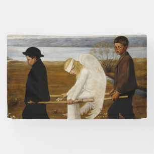 Der verwundete Engel (von Hugo Simberg) Banner