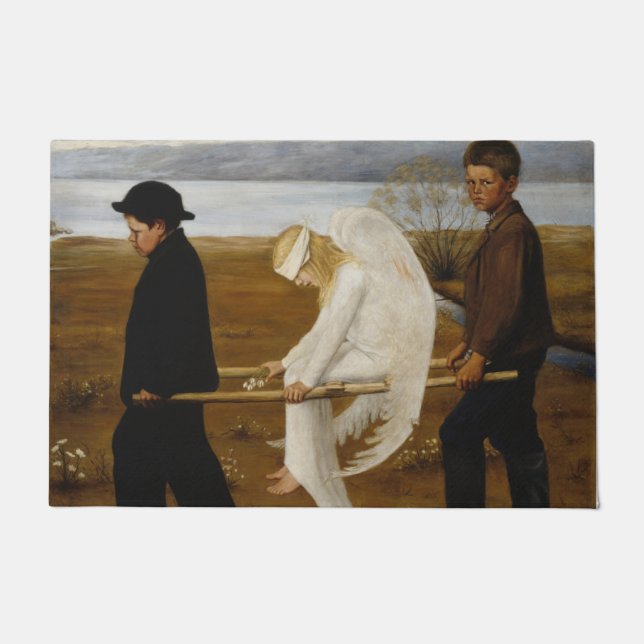 Der verwundete Engel (von Hugo Simberg) Fußmatte (Vorderseite)