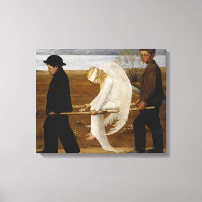 Der verwundete Engel (von Hugo Simberg) Leinwanddruck (Vorderseite)