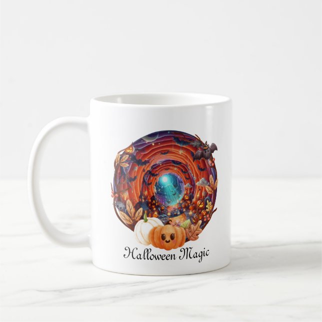 Der verzaubernde 3D-Geist in Halloween Kaffeetasse (Links)