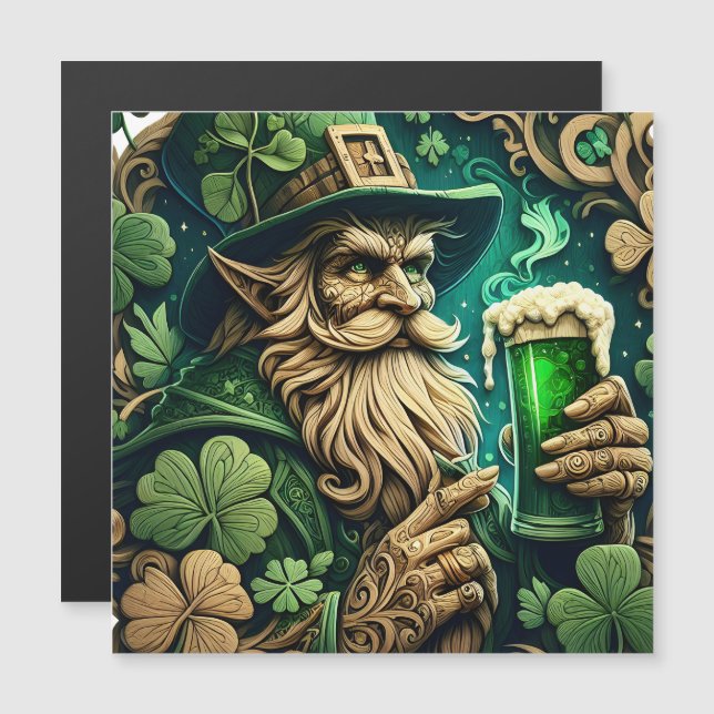 Der verzauberte Abend von Ale a Leprechauns Toast Magnetkarte (Vorne/Hinten)