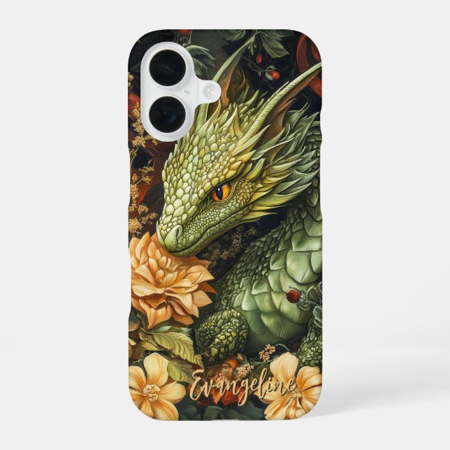Der verzauberte grüne Drache mit seinem eleganten  iPhone 16 Hülle (Rückseite)