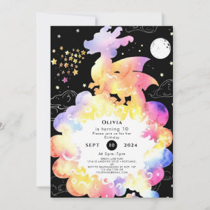 Der verzauberte Kinderdrache zum Geburtstag Einladung