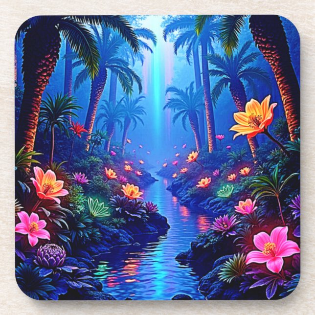 Der verzauberte lebendige Fluss Forest Dream Getränkeuntersetzer (Vorderseite)