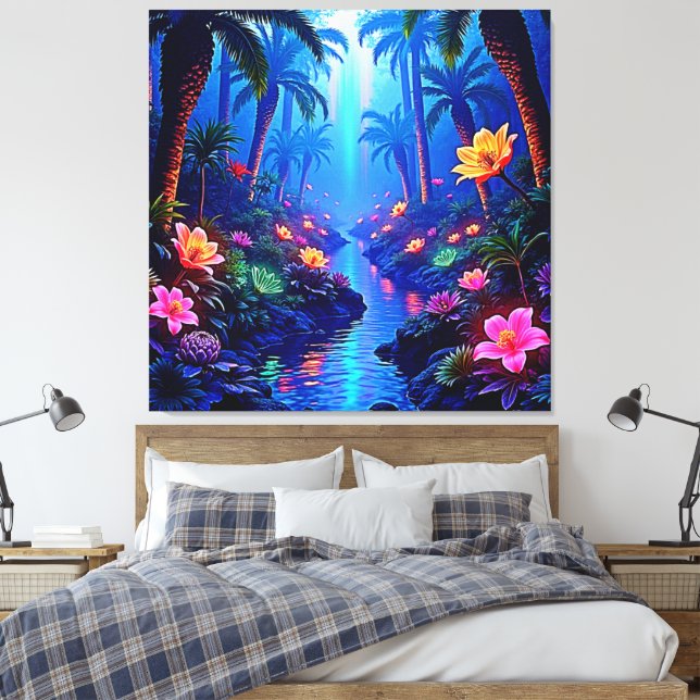 Der verzauberte lebendige Fluss Forest Dream Leinwanddruck (Insitu (Schlafzimmer))