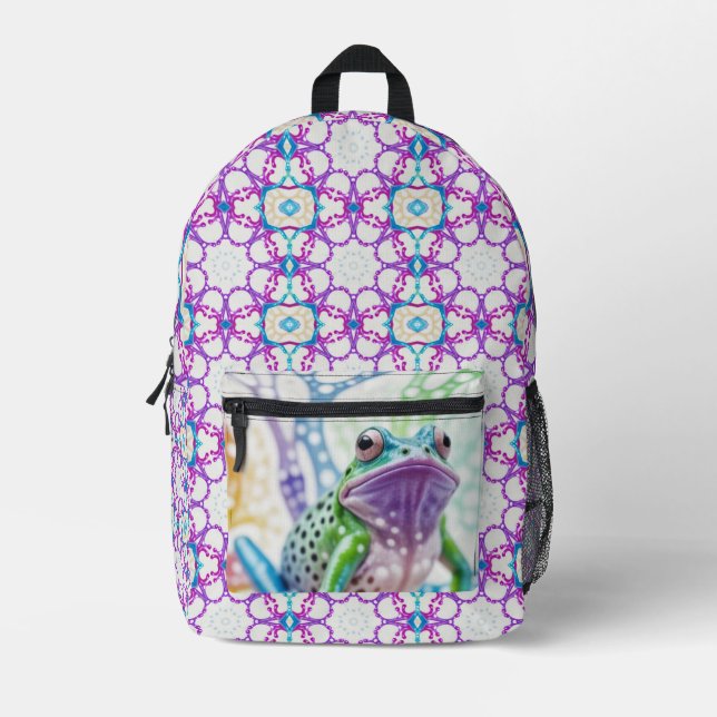 Der verzauberte, lebendige Frosch Bedruckter Rucksack (Vorderseite)