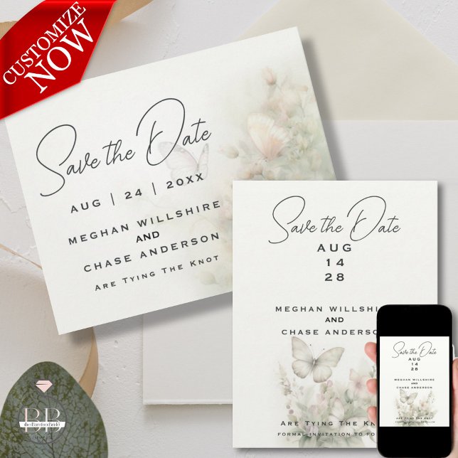 Der verzauberte Schmetterlingsgarten Einladung (easy to customize in 2 styles)