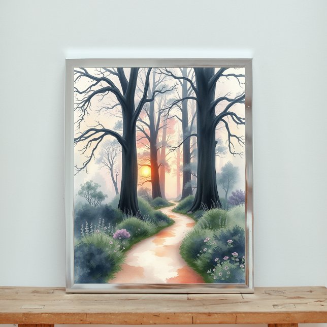 Der verzauberte Waldweg bei Sonnenuntergang Poster (Von Creator hochgeladen)