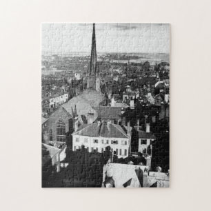 Der verzierte Helm einer Kirche in Boston