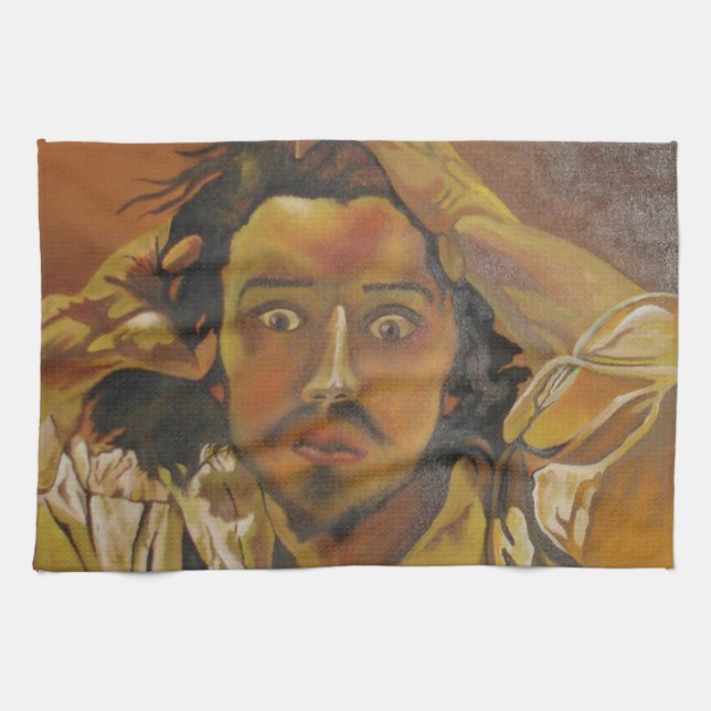 Der verzweifelte Mann Geschirrtuch (Horizontal)