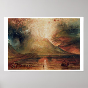 Der Vesuv in Eruption, 1817 (w/c auf Papier) Poster