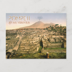 Der Vesuv und die Ruinen von Pompeji in Italien Postkarte