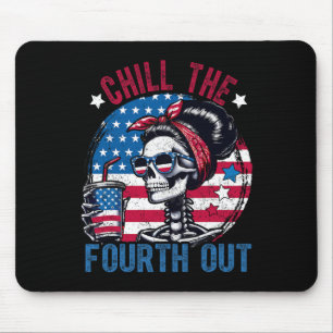 Der vierte lustige Skelett-4. Juli patriotisch Mousepad