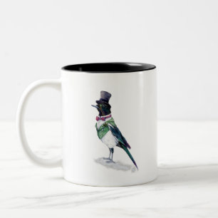 Der Viktorianische Magpie-Vogel Zweifarbige Tasse