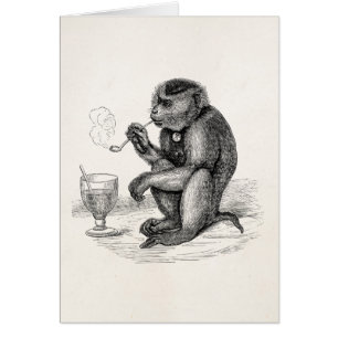 Der Vintage Affe, der ein Rohr raucht, Monkeys