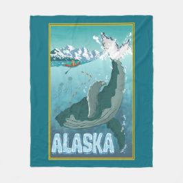 Der Vintage Alaskan-Wal Blanket Fleecedecke